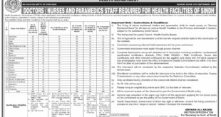 Government of Sindh Health Department Jobs 2022